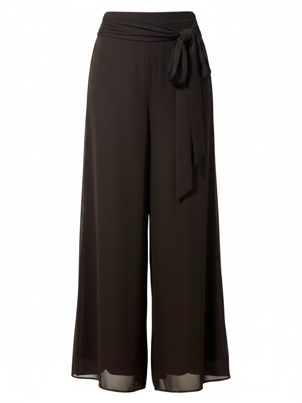 Dress Barn Collection Wide Leg Pants Women’s Large Brown Mesh Chiffon Overlay